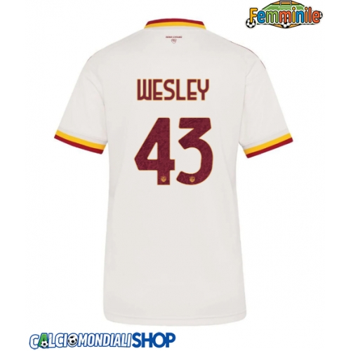 Maglie da calcio AS Roma Wesley Franca #43 Seconda Maglia Femminile 2026-27 Manica Corta